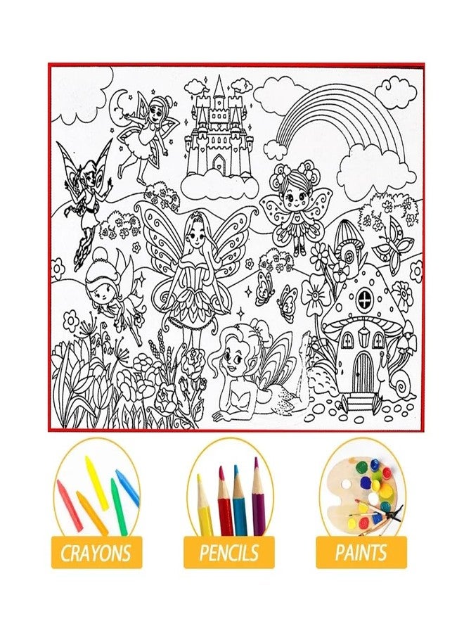 MUREN® 2 Coloring mat for Kids washables and Reusable 12 Sketch Pen | Unicorn & Fairy Tale Theme Coloring Kit Set | Activities for 6-12 Years Old | 70 X 50 cm - Image 4